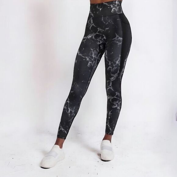 BuffBunny Marble Limitless Leggings‎ Super High Waist Black  Side Pockets Sz S - Picture 5 of 16